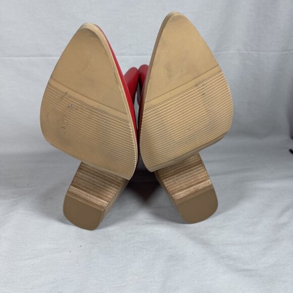 LISA VICKY Women's Mega Red Leather Pointed Toe Slip-On Bootie Size 11-NEW - Picture 7 of 8